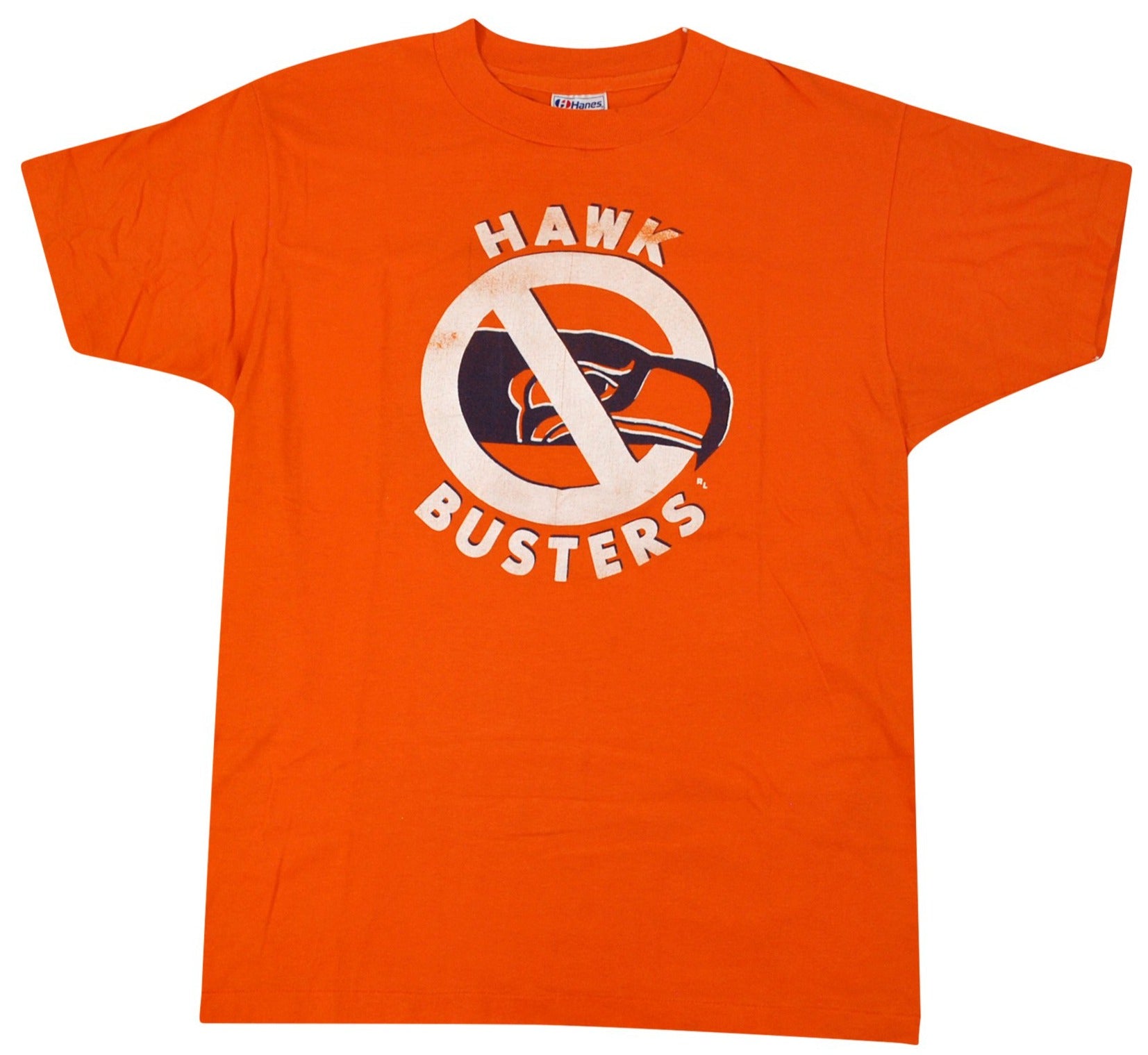 Vintage Denver Broncos Anti Seattle Seahawks Hawk Busters 80s Shirt Si –  Yesterday's Attic