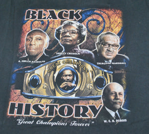 Vintage Black History Black Champions Martin Luther King Tiger Woods Bill Cosby Shirt Size 2X-Large