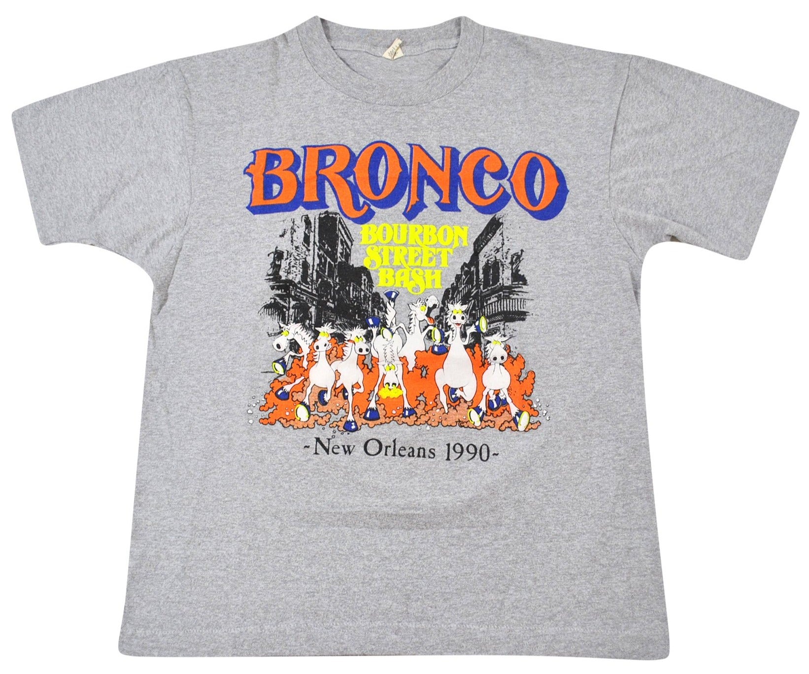 broncos super bowl gear Vintage Denver Broncos Bourbon Street Bash 1990 New Orleans Super Bowl – Yesterday's Attic