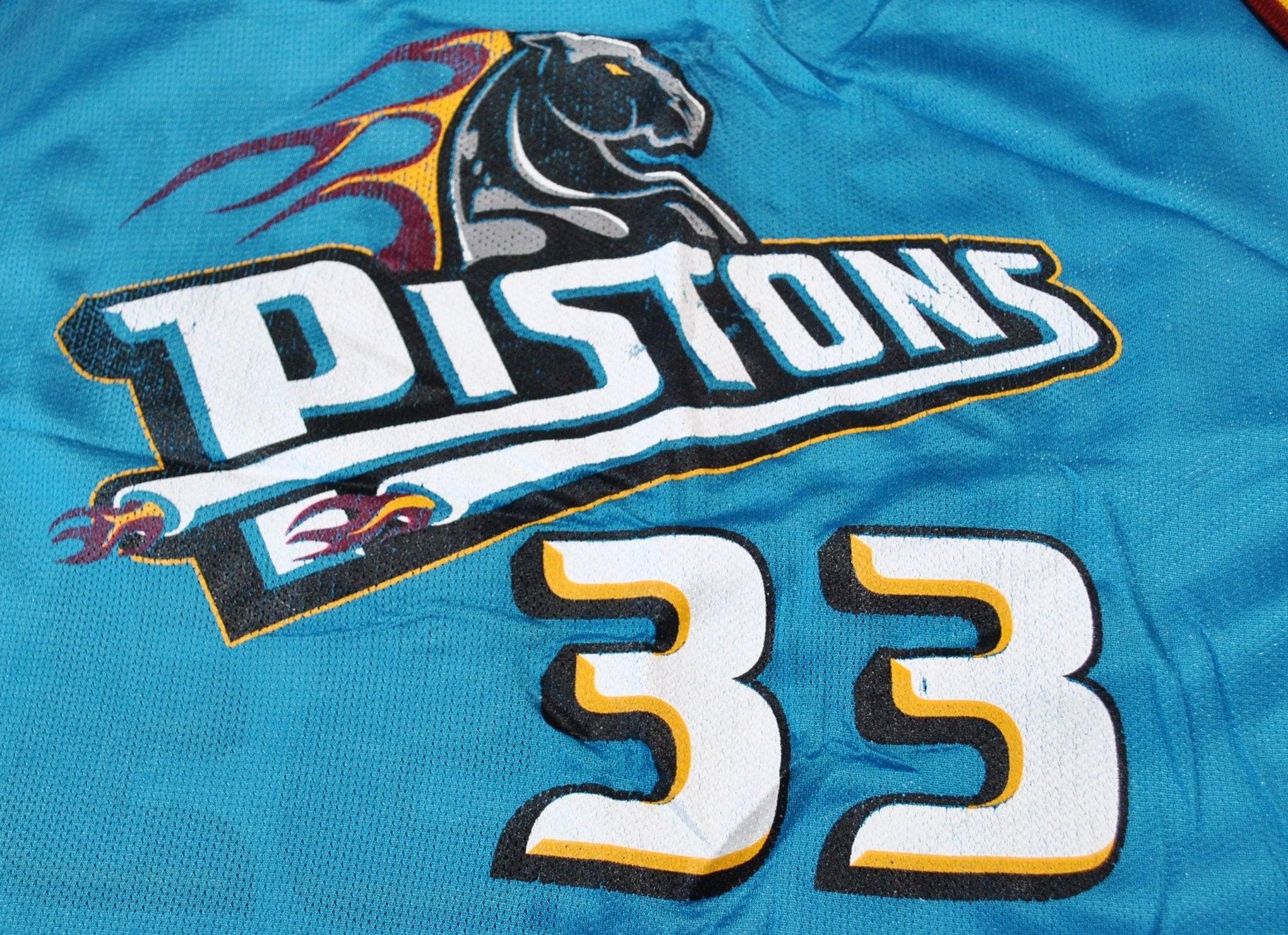 Vintage 1990's Reversible Detroit Pistons "Hill" Champion Jersey  Sz. L