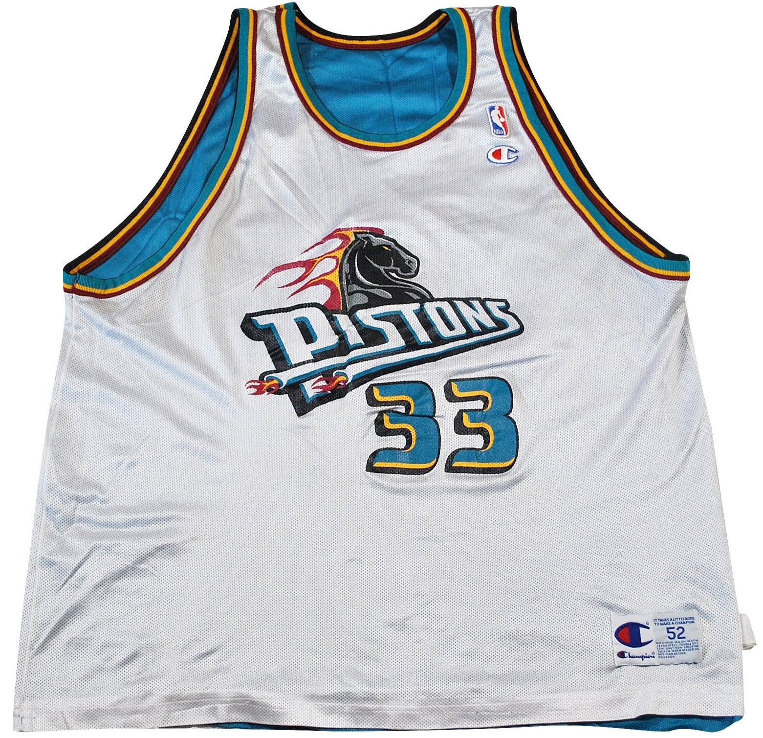 90's Grant Hill Detroit Pistons Reversible Champion NBA Jersey Size 40  Medium – Rare VNTG