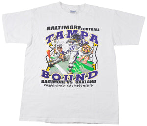 Vintage Baltimore Ravens 2001 Tampa Bound Shirt Size Medium