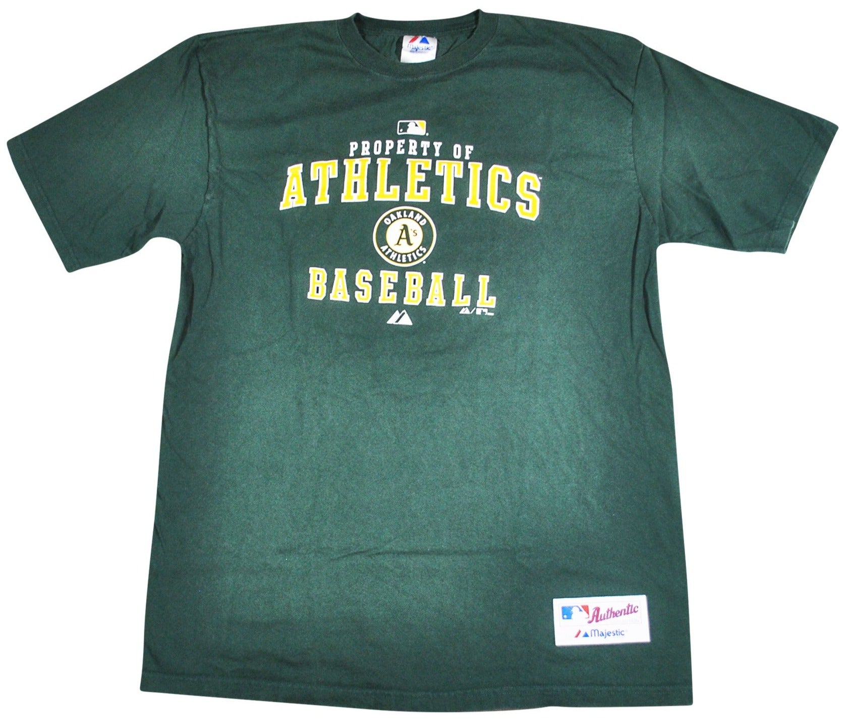 Oakland A’s Athletics Since 1968 Mens Tee Shirt Large Green & Gold, NWT’s
