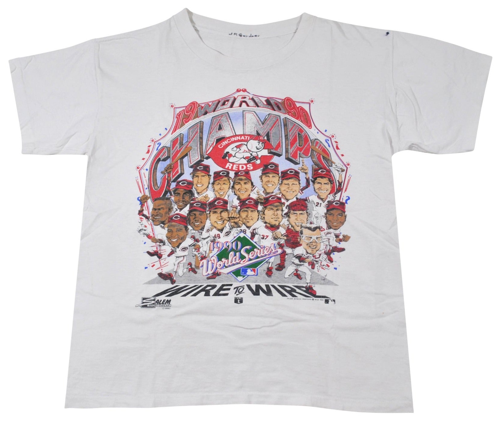 Vintage 1990 MLB Cincinnati Reds World Series T-shirt Made