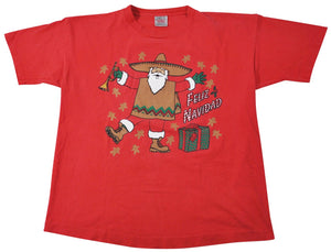 Vintage Feliz Navidad Christmas Shirt Size X-Large