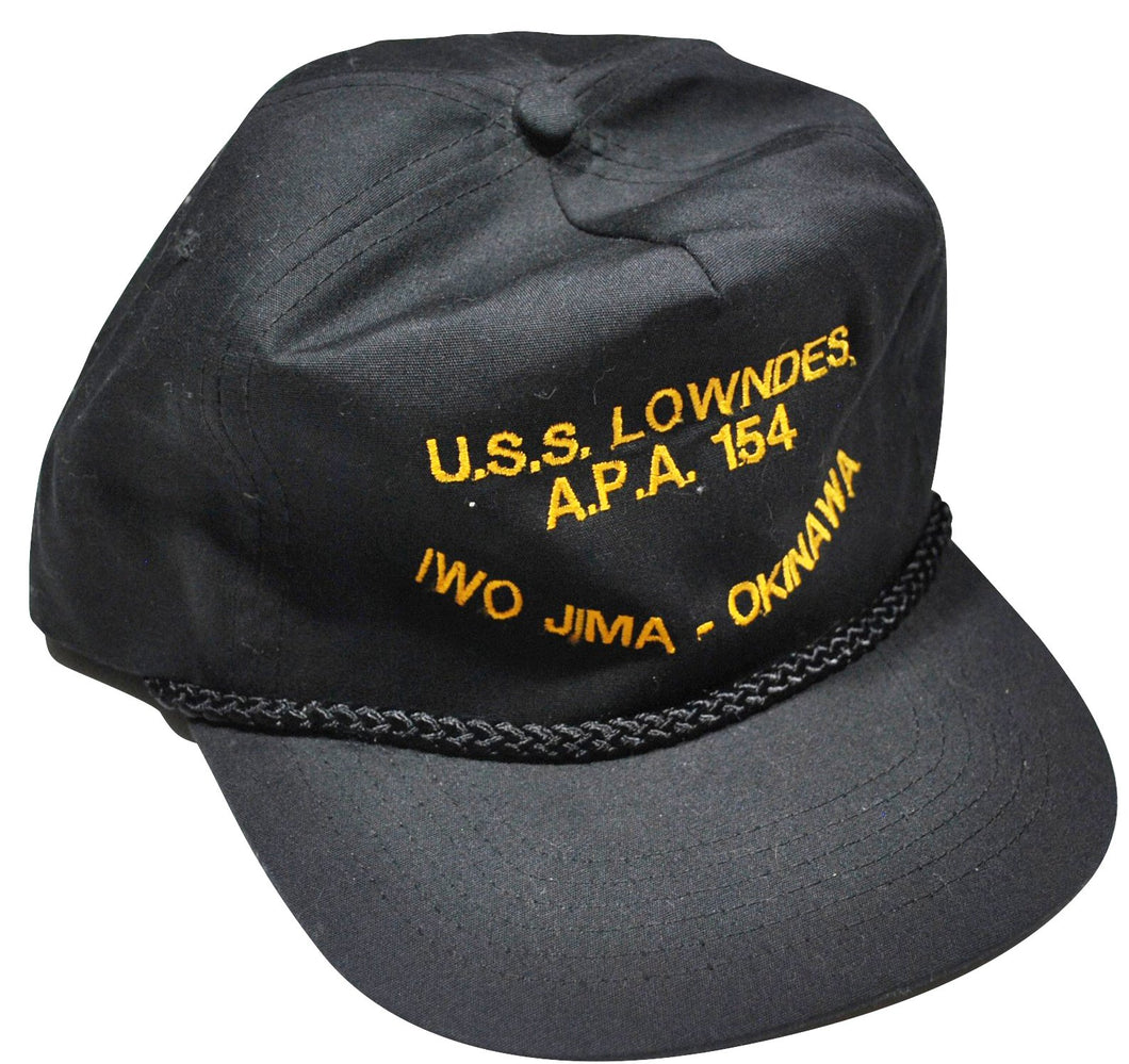 Vintage USS Lowndes APA 154 IWO JIMA-OKINAWA Snapback