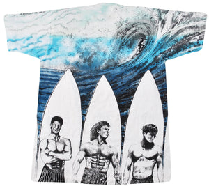 Vintage Surfing All Over Print Shirt Size Large