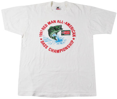 Vintage Red Man 1991 Bass Championship Shirt Size Large