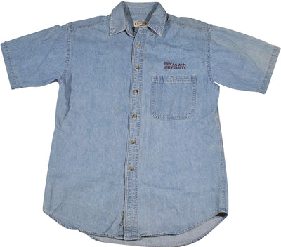 Vintage Texas A&M Aggies Denim Button Shirt Size Small