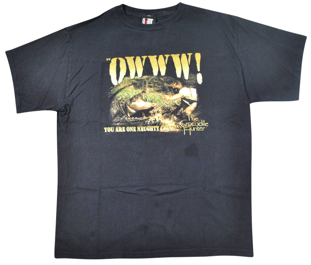 Vintage Steve Irwin 1999 The Crocodile Hunter Giant Tag Shirt Size Medium