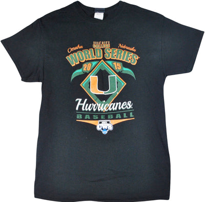 Vintage Miami Hurricanes 2015 College World Series Shirt Size Medium