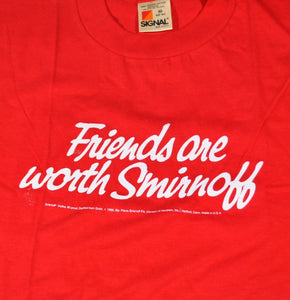 Vintage Smirnoff 1986 Friends Are Worth Smirnoff Shirt Size Medium(Tall)