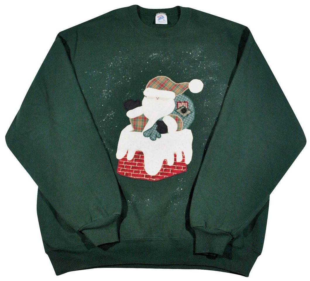 Vintage Santa Claus Christmas Sweatshirt Size Large