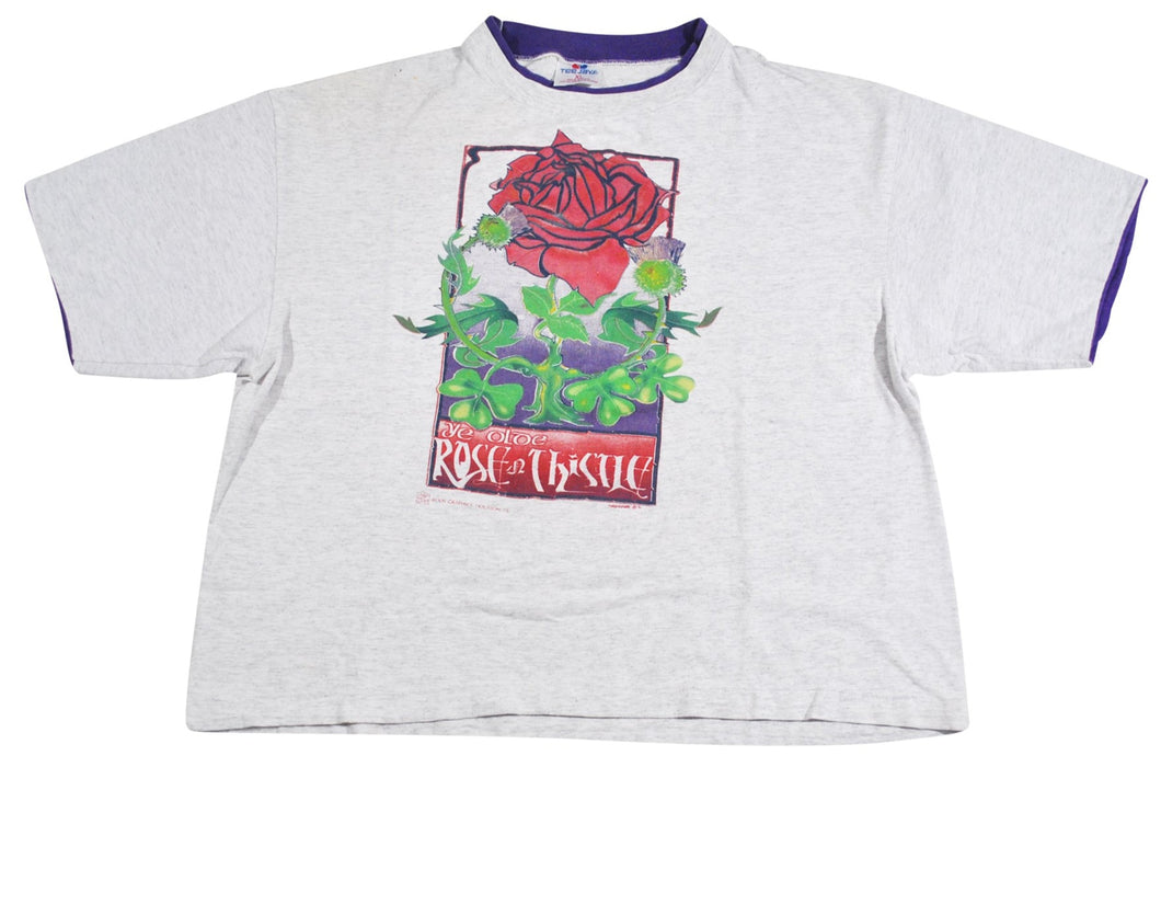 Vintage Rose and Thistle 1991 Cropped Shirt Size X-Large