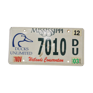 Vintage Ducks Unlimited Mississippi License Plate