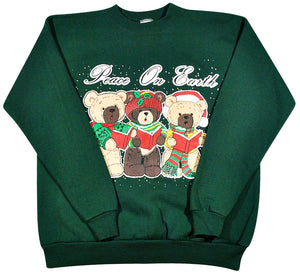 Vintage Christmas Peace On Earth Sweatshirt Size Medium