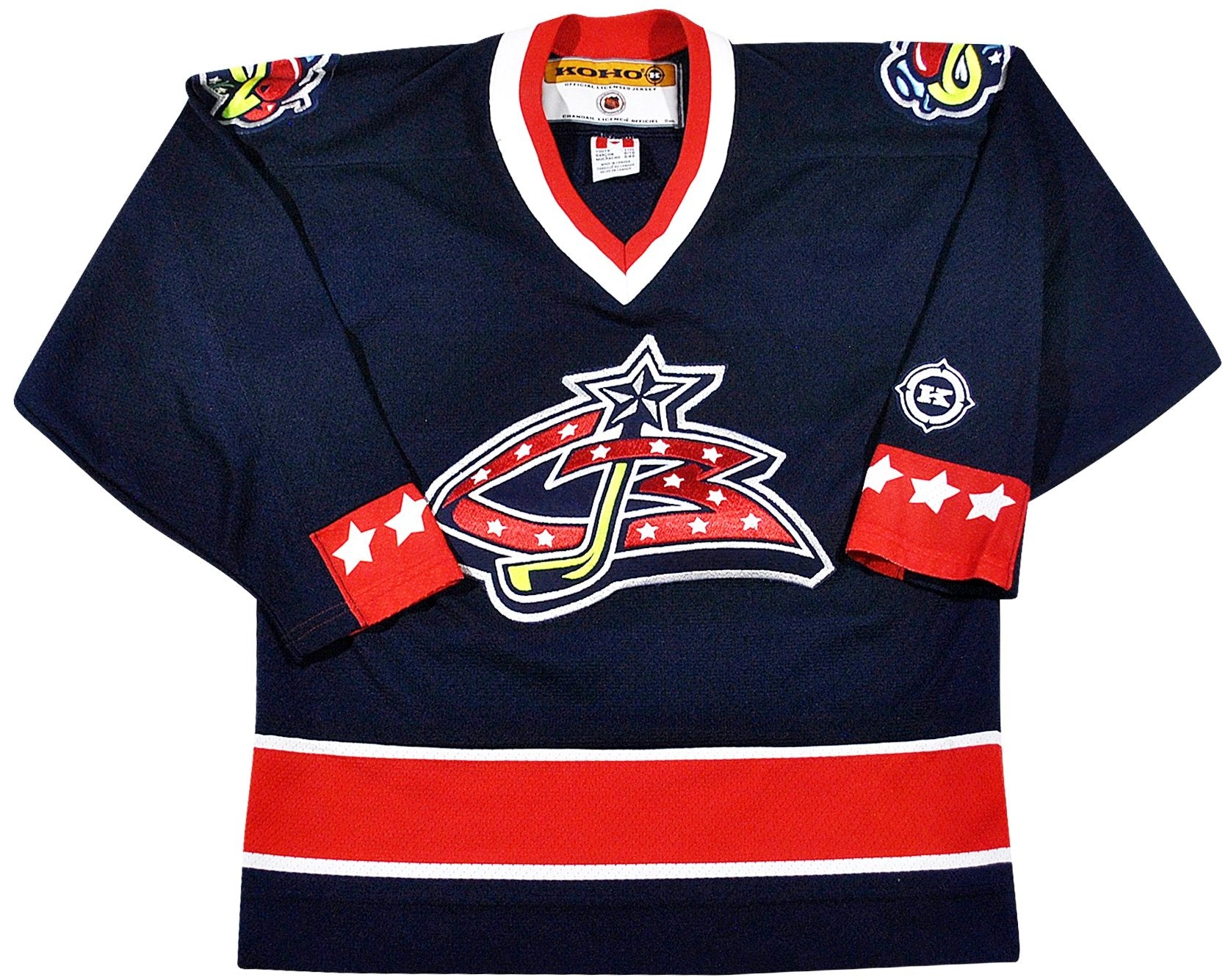 Blue Jackets Inaugural White Used XL CCM Jersey