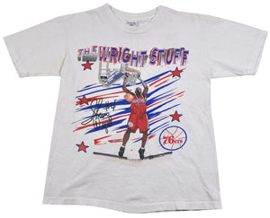 Vintage Philadelphia 76ers Sharone Wright The Wright Stuff Shirt Size Small