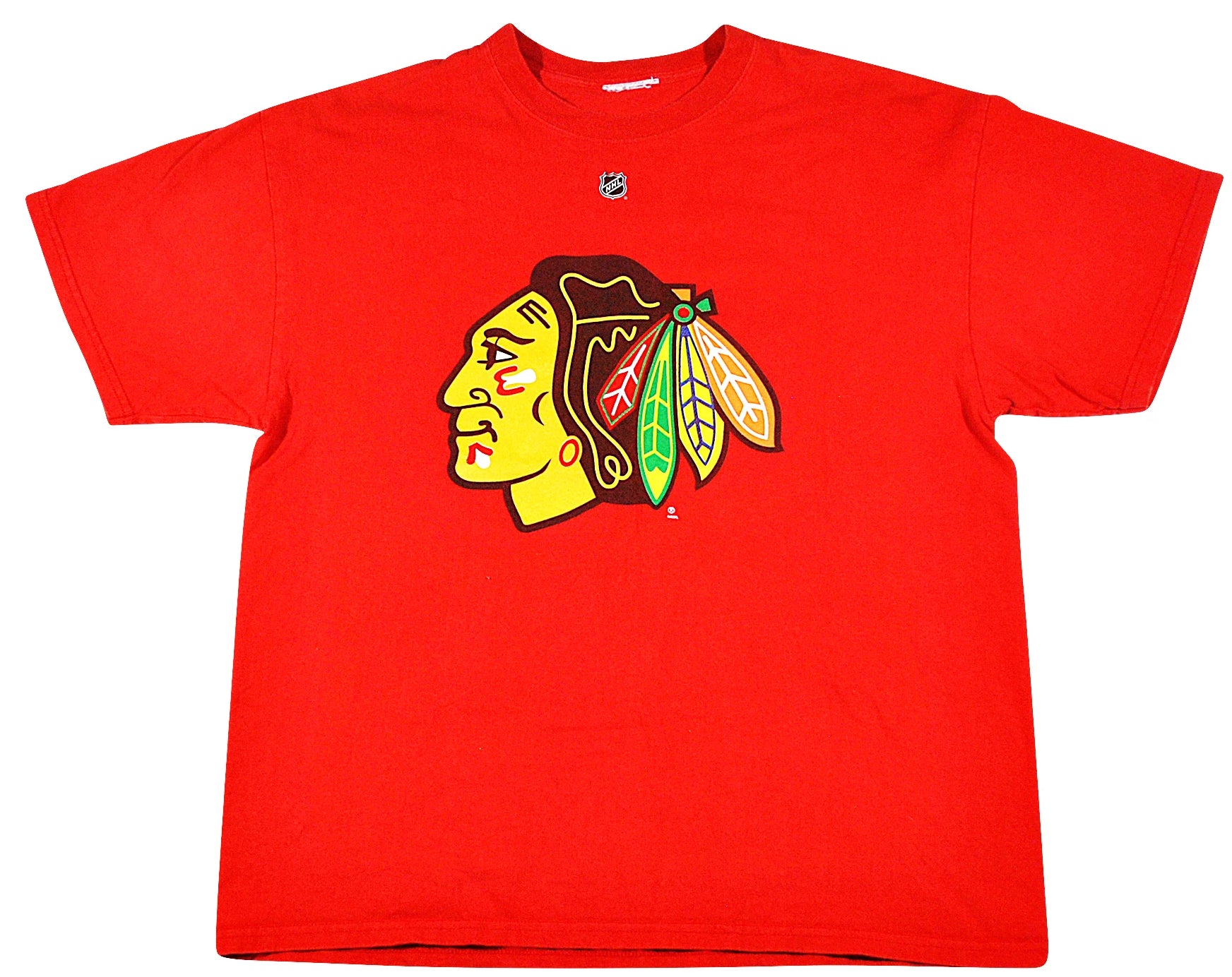 Majestic Chicago Blackhawks T-Shirt XL Red Mens Short Sleeve NHL Vintage