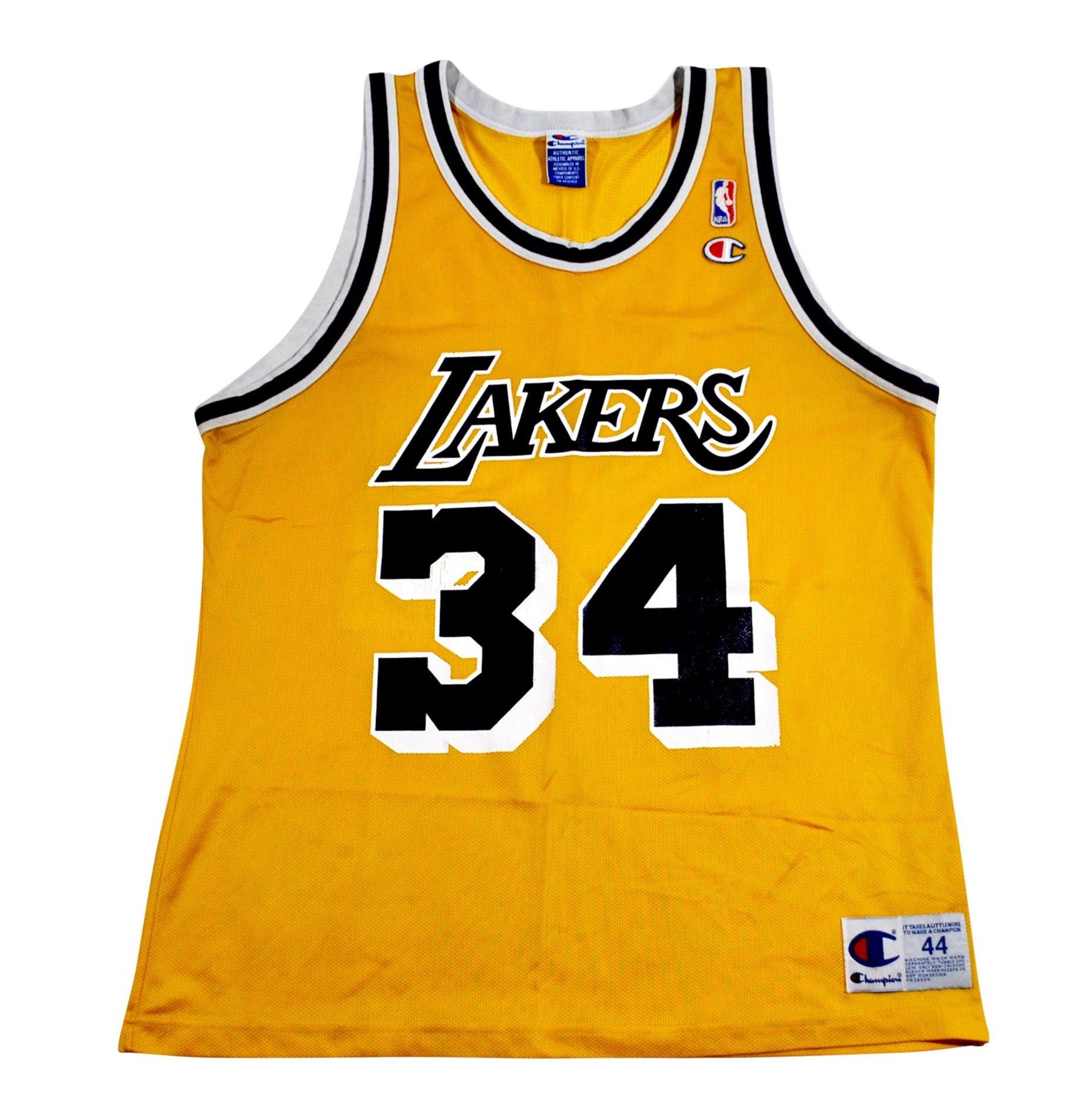Vintage Champion Brand Los Angeles Lakers Shaquille O'Neal Jersey Size –  Yesterday's Attic