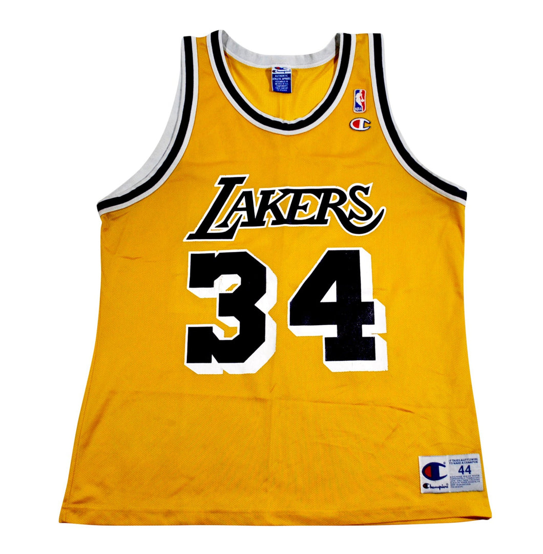 Vintage Champion Lakers 34 Shaquille O'neal Jersey 
