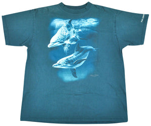 Vintage Dolphins Ocean Shirt Size Large