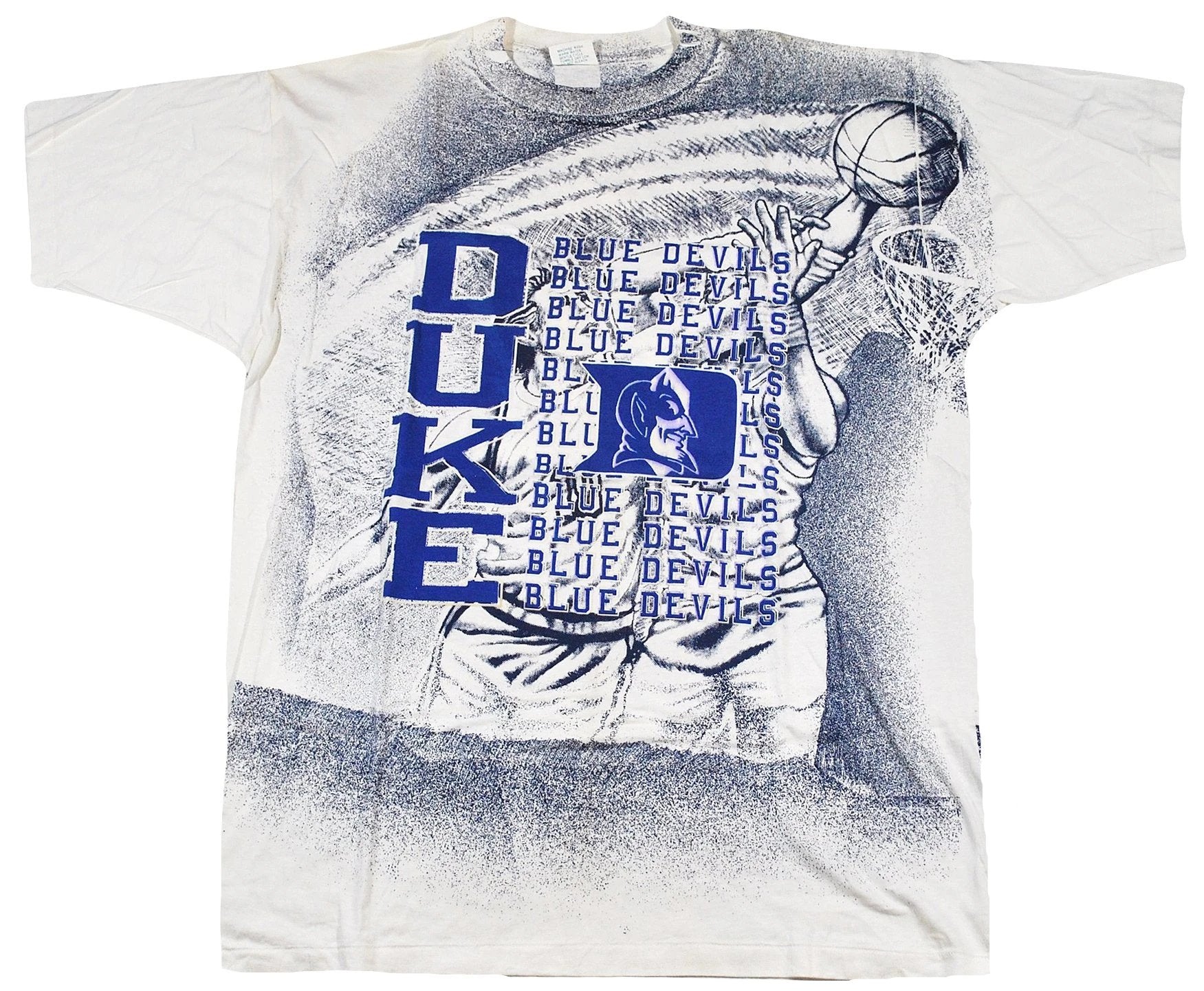 Vintage Duke Blue Devils Spirit Shirt NCAA Basketball Blue Long Sleeve Size  XS
