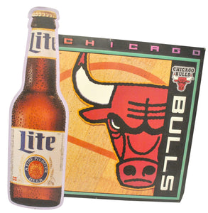 Vintage Lite Beer Chicago Bulls Metal Sign