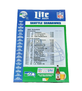 Vintage Lite Beer 1991 Seattle Seahawks Poster