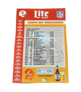 Vintage Lite Beer 1991 Tampa Bay Buccaneers Poster