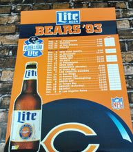 Vintage Lite Beer 1993 Chicago Bears Poster