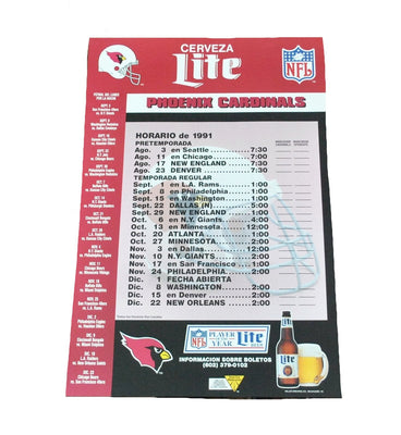 Vintage Lite Beer 1991 Phoenix Cardinals Spanish Poster