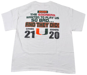 Vintage Miami Hurricanes Oklahoma Hurricanes 2009 Shirt Size X-Large