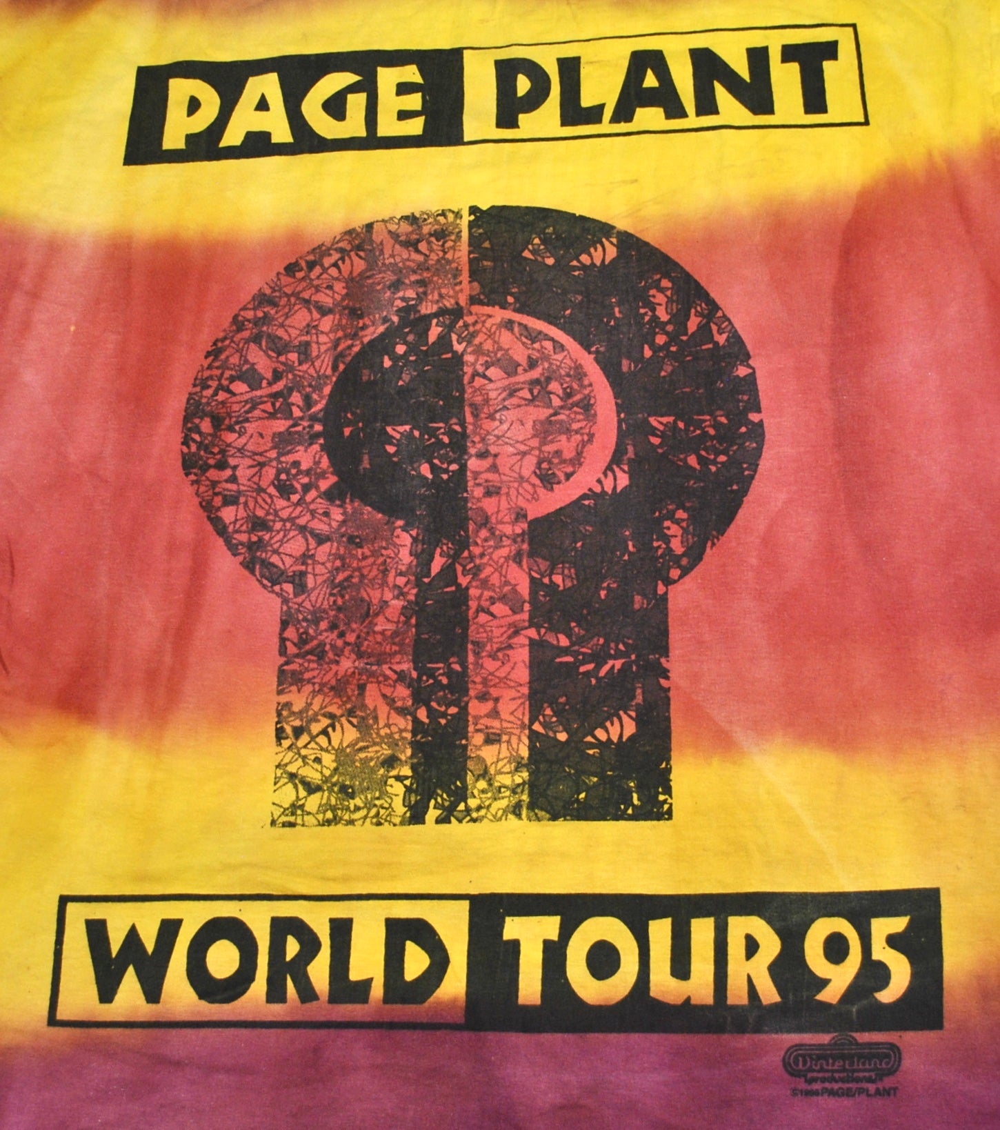 Vintage Jimmy Page Robert Plant 1995 World Tour Shirt Size X-Large