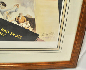 Vintage Golf Framed Glass Picture