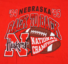 Vintage Nebraska Cornhuskers 1994-95 Back to Back Champions Shirt Size Large