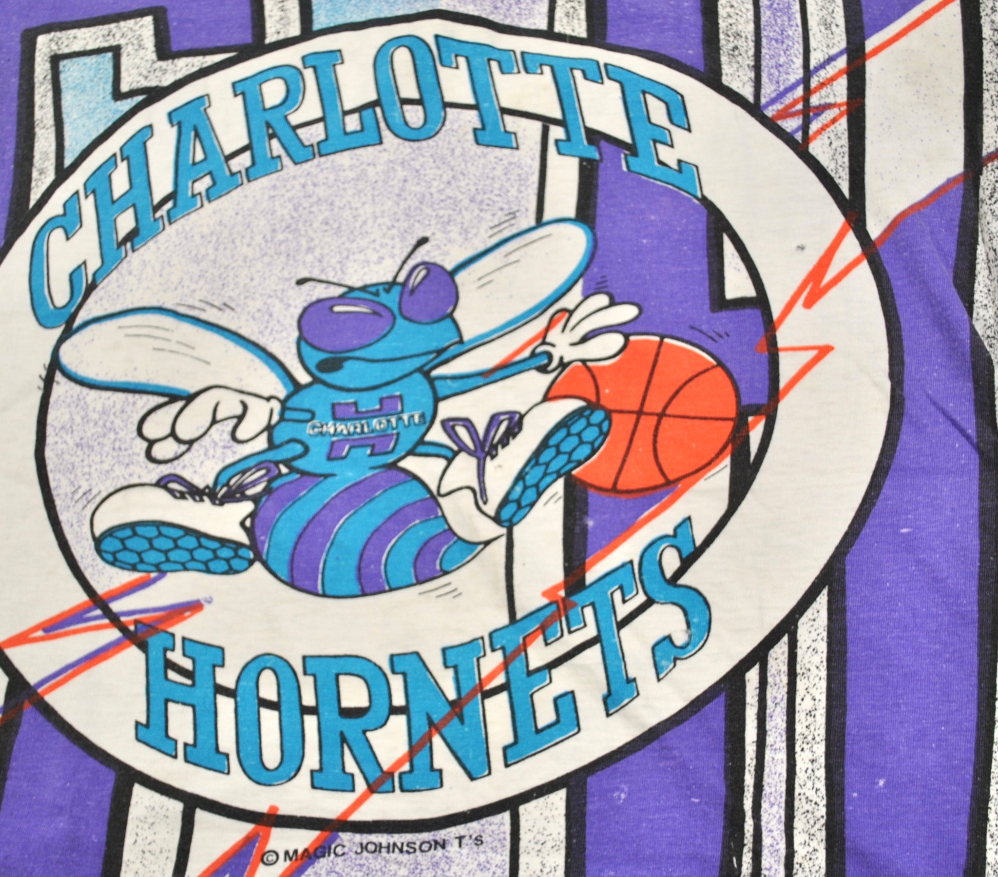 Vintage NBA (Magic Johnson T's) - Charlotte Hornets All Over Print T-Shirt 1990s Small