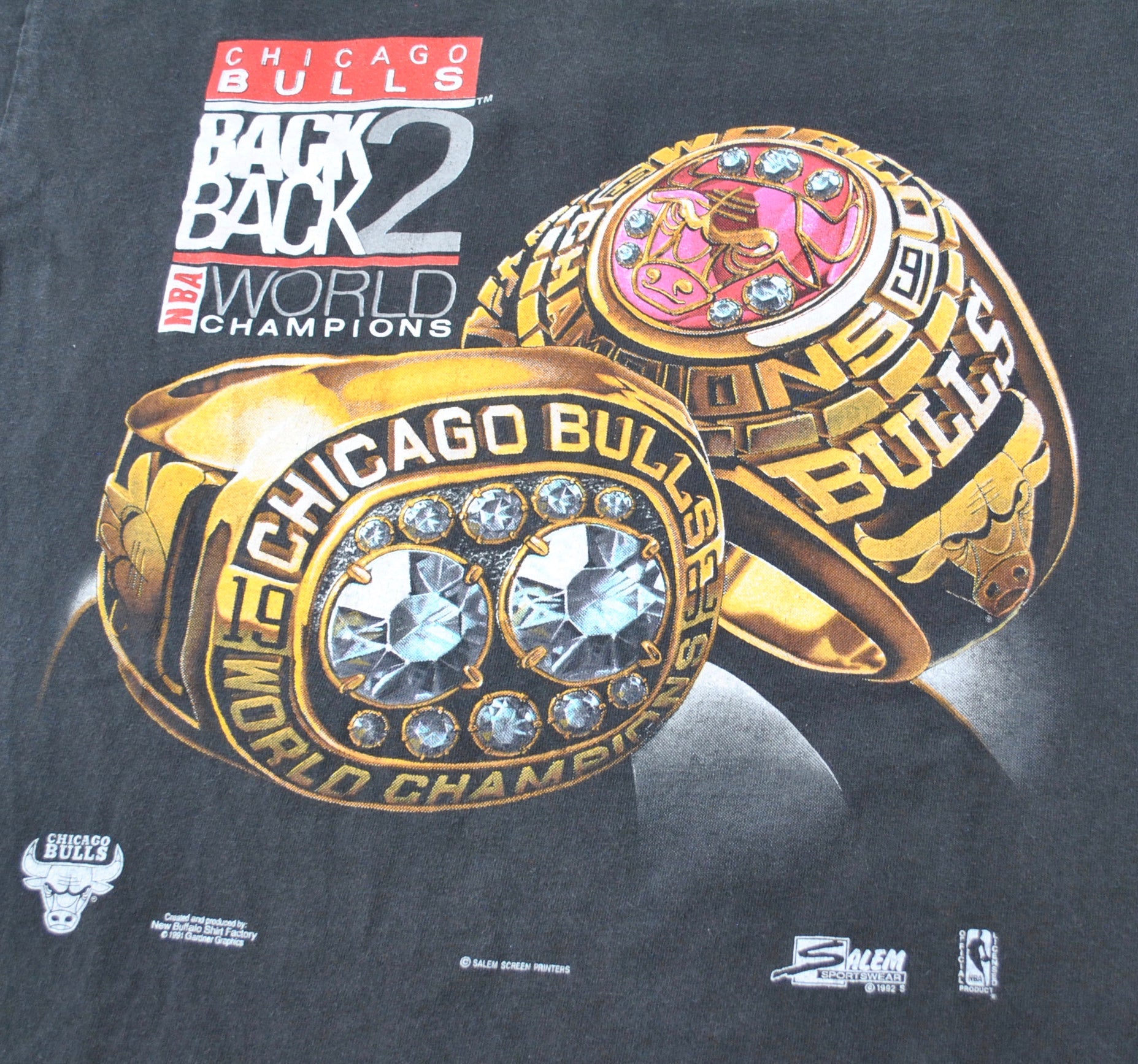 Vintage 1992 Chicago Bulls Back to Back World Champs Shirt