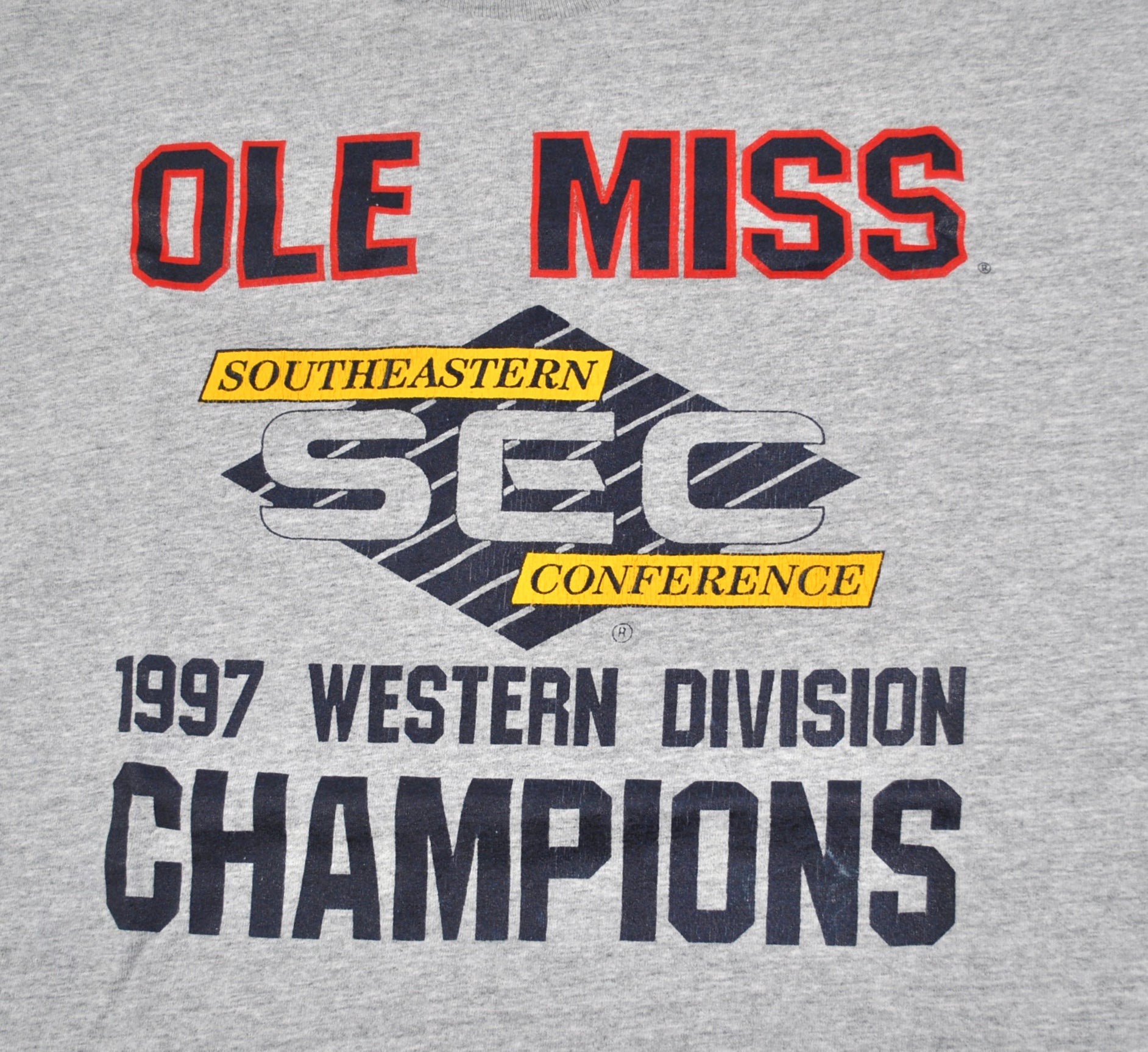 Vintage Ole Miss Rebels 1997 SEC Western Division Champions Shirt Size –  Yesterday's Attic