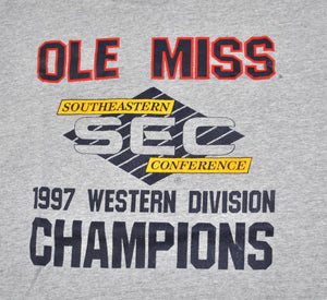 Vintage Ole Miss Rebels 1997 SEC Western Division Champions Shirt Size X-Large