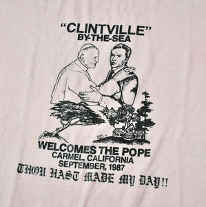 Vintage Clint Eastwood Meets The Pope 1987 Clintville Shirt Size X-Large