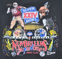 Vintage San Francisco 49ers Joe Montana Denver Broncos John Elway Super Bowl 1990 Shirt Size Large