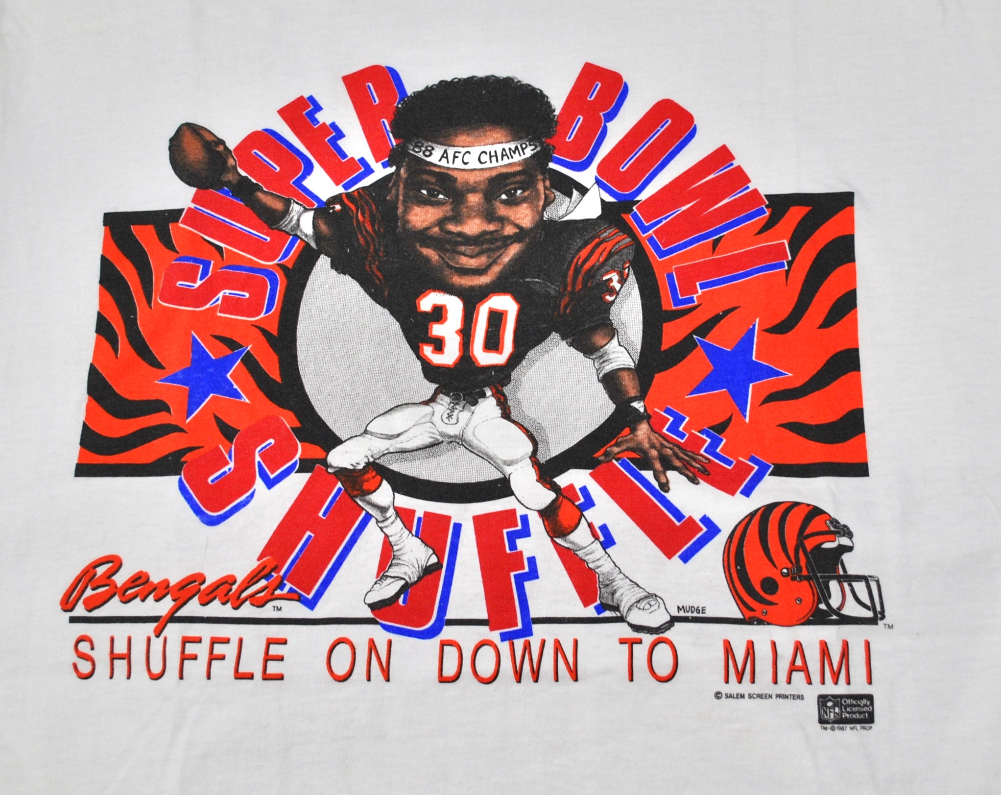 Vintage Cincinnati Bengals 1988 Super Bowl Shuffle Shirt Size