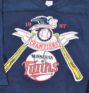 Vintage Minnesota Twins 1987 Champion Brand Made in USA Shirt Size Large