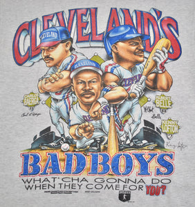 Vintage Cleveland Indians Bad Boys Kenny Lofton Albert Belle Carlos Barga Shirt Size Large