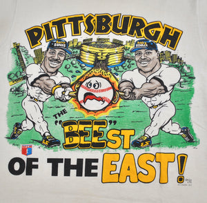 Vintage Pittsburgh Pirates Barry Bonds Bobby Bonilla The "Bee"st of the East! Shirt Size Medium