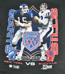 Vintage New York Giants Buffalo Bills 1991 Super Bowl Shirt Size