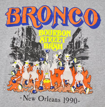 Vintage Denver Broncos Bourbon Street Bash 1990 New Orleans Super Bowl Shirt Size Medium