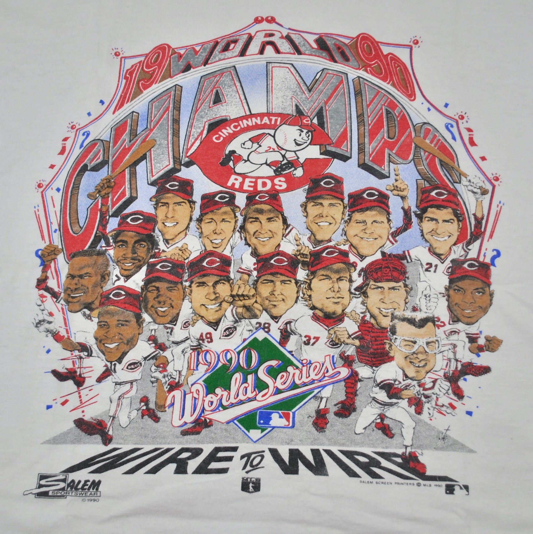 90s Cincinnati Reds 1990 MLB World Series Champs t-shirt Medium - The  Captains Vintage