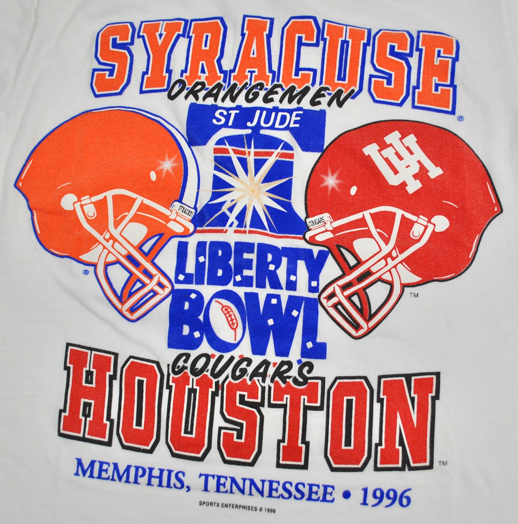 Vintage Syracuse Orange Houston Cougars 1996 Liberty Bowl Shirt